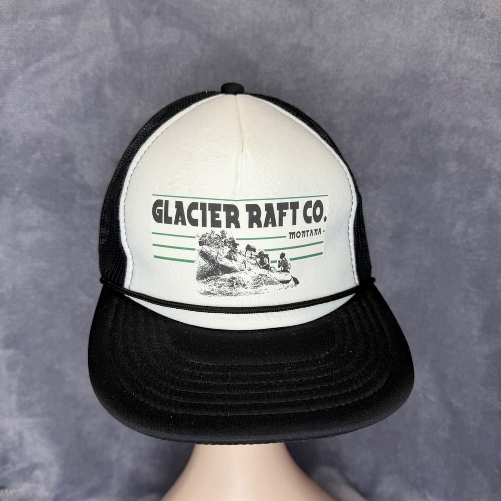 Ouray Sportswear Glacier Raft Co Trucker Hat Mens OSFA Black White‎
